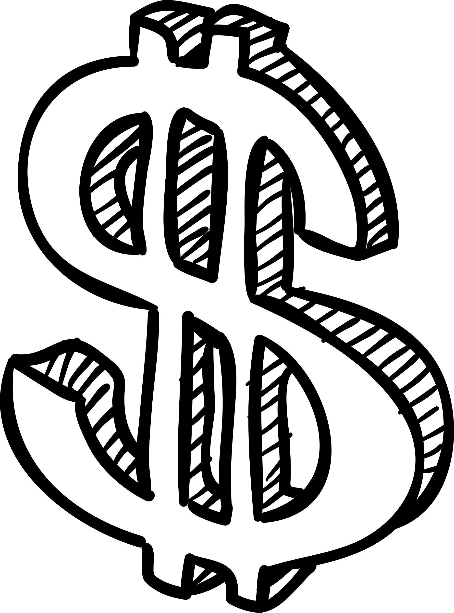 Dollar Currency Sign Sketch Stencil Svg Design File Free Vectors